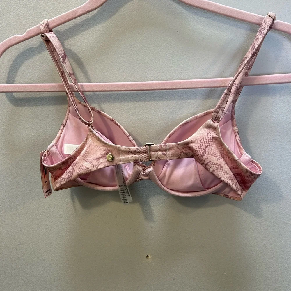 Victorias Secret Swim Pink Snake Print Women's swim top NWT 32B - Picture 2 of 7